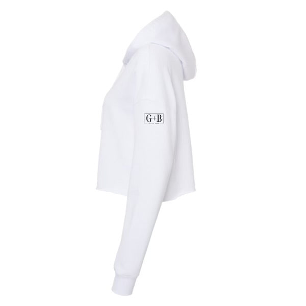 White Boar Long Sleeve Crop Hoodie